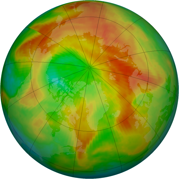 Arctic ozone map for 25 March 2000
